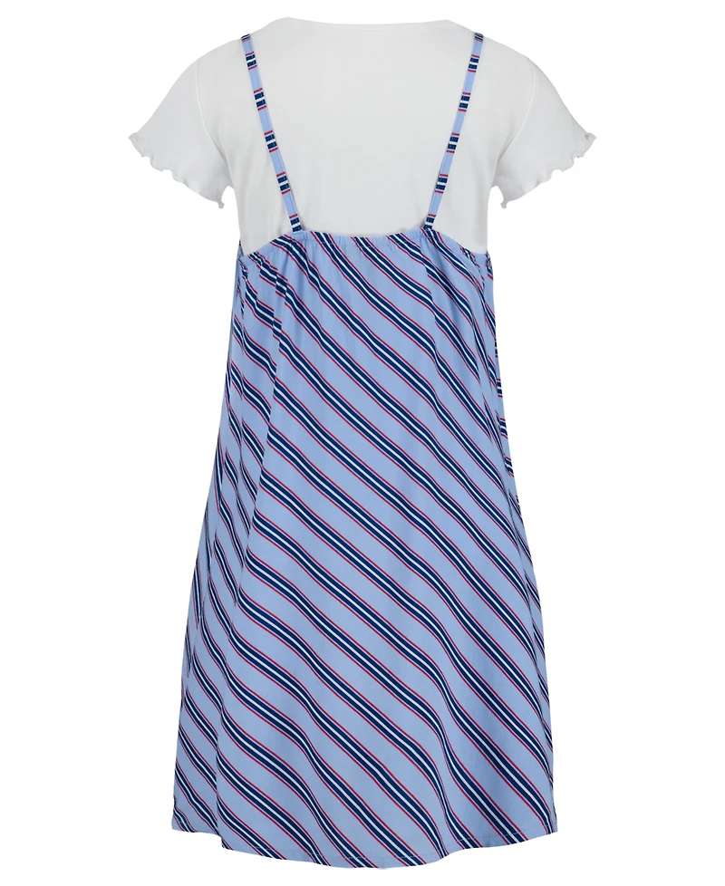 Tommy Hilfiger Big Girls 2-Piece Crewneck T-Shirt and Varsity Stripe Dress Set