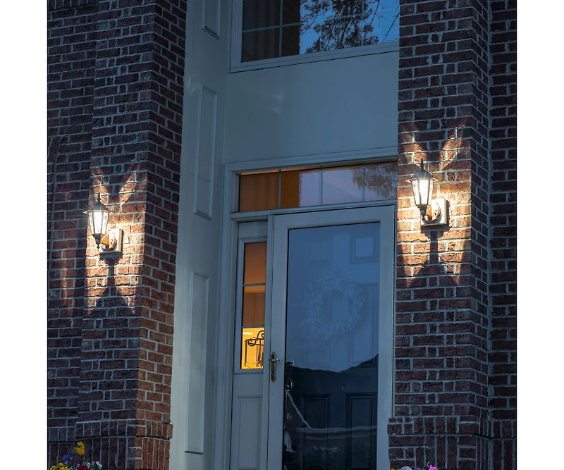 Maxsa Innovations Battery-powered Motion Activated Wall Sconce 2 Pack- Black Hexagonal