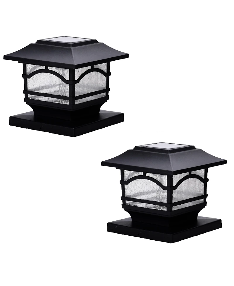 Maxsa Innovations Solar Post and Fence Cap & Deck Railing Lights - 2 Dark Bronze Mission Style