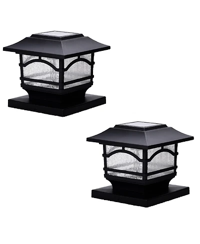 Maxsa Innovations Solar Post and Fence Cap & Deck Railing Lights - 2 Dark Bronze Mission Style