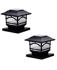 Maxsa Innovations Solar Post and Fence Cap & Deck Railing Lights - 2 Dark Bronze Mission Style