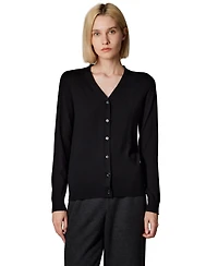 Jennie Liu Women's 100% Merino Wool Light Weight Cardigan | Ultra Soft Fine-gauge Sweaters Machine Washable