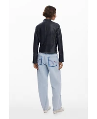 Desigual Women's Jacket with worn leather effect
