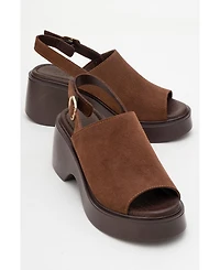Power Leather Platform Wedge Sandals (Women)