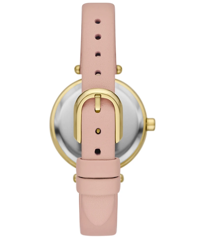 Kate Spade New York Women's Gracie Round Three-Hand Pink Leather Watch, 32mm