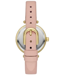 Kate Spade New York Women's Gracie Round Three-Hand Pink Leather Watch, 32mm