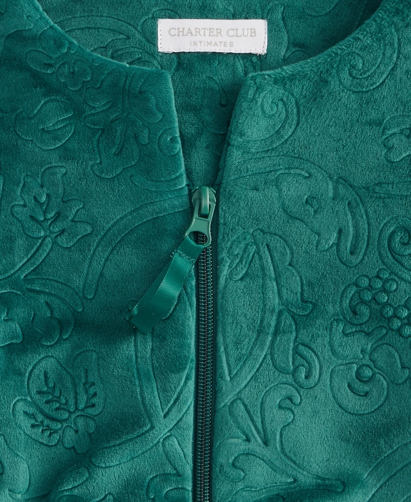 Charter Club Women's Embossed Velour Zip-Front Robe, Macy's Exclusive