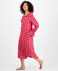 Charter Club Women's Flannel Ruffle-Neck Long Sleeve Nightgown
