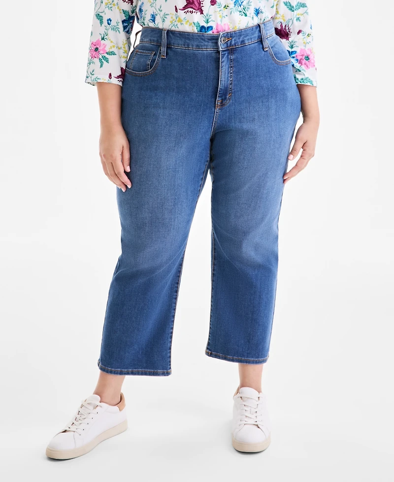Style & Co Plus Mid-Rise Curvy Capri Jeans, Exclusively at Macy's