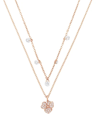 Unwritten Cubic Zirconia Flower Duo Necklace Set