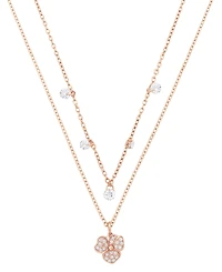 Unwritten Cubic Zirconia Flower Duo Necklace Set