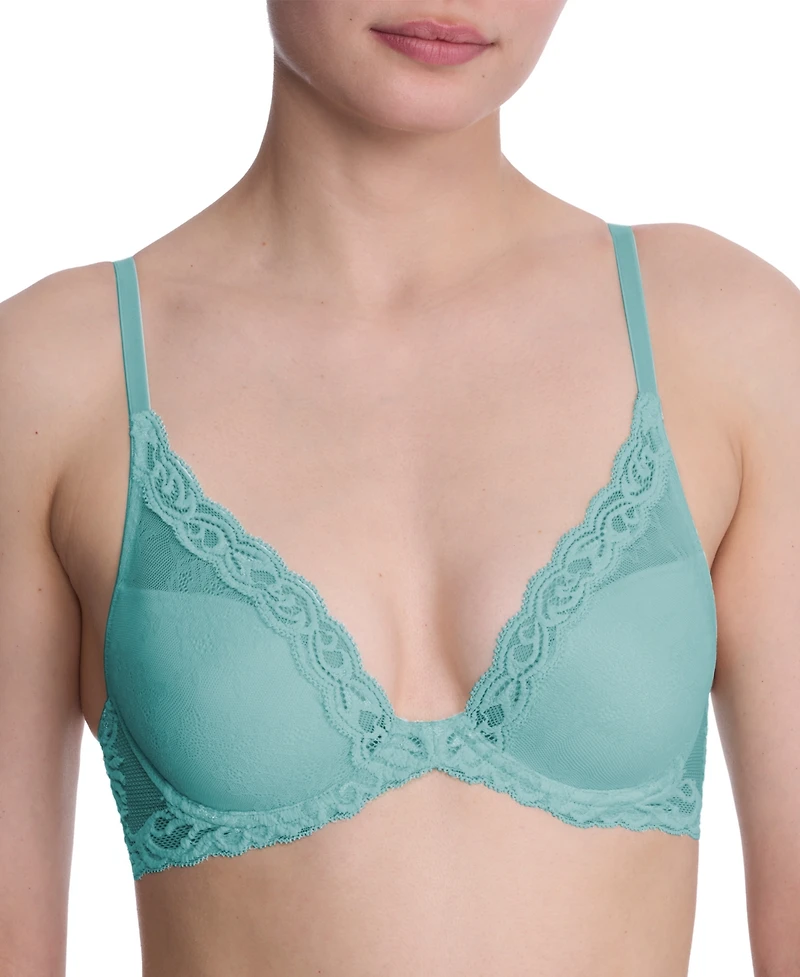 Natori Women's Feathers Lace Contour Underwire Plunge Bra 730023