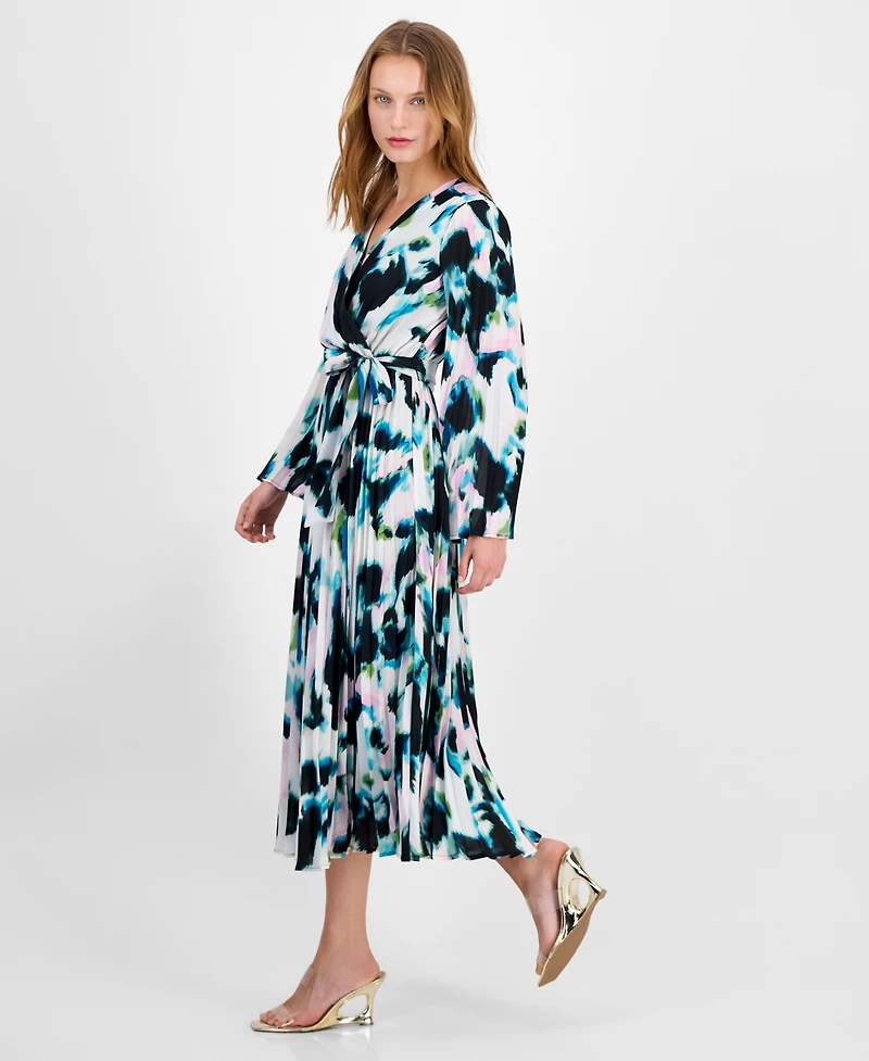 I.n.c. International Concepts Petite Printed Pleated Dress, Macy's Exclusive