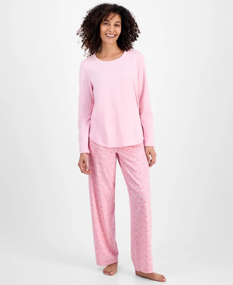 Charter Club Women's Long-Sleeve Jersey Pajama Set