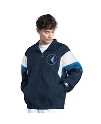 Starter Men's Navy Minnesota Timberwolves Yard Line Full-Zip Jacket