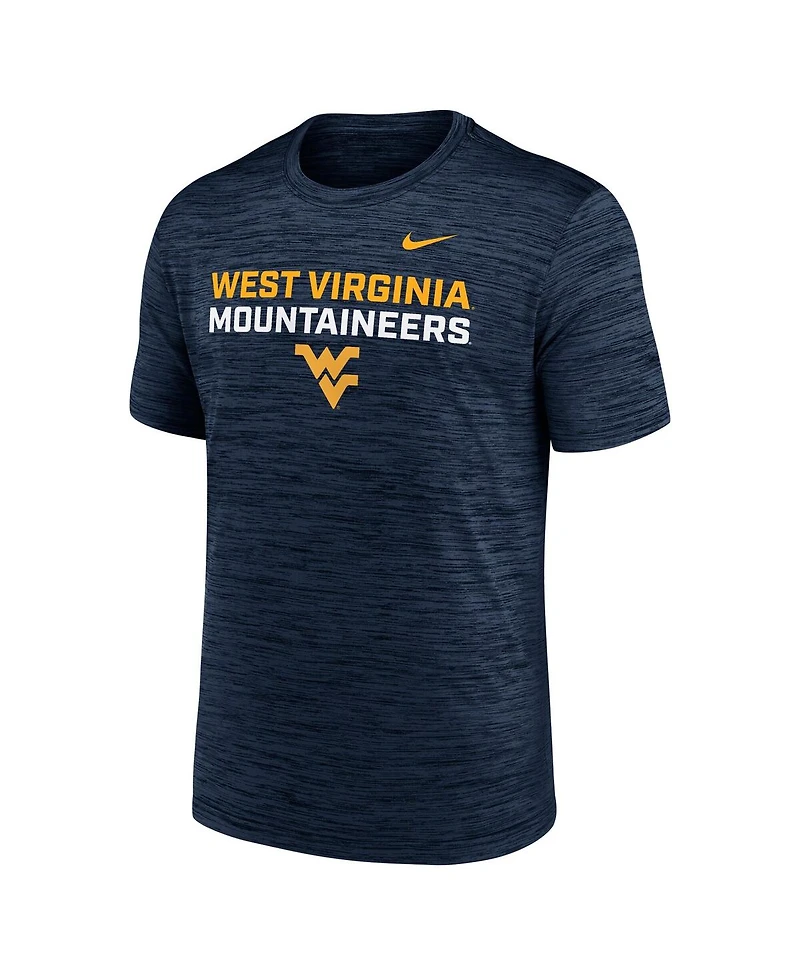 Nike Men's Navy West Virginia Mountaineers Campus Center Stack Velocity Performance T-Shirt
