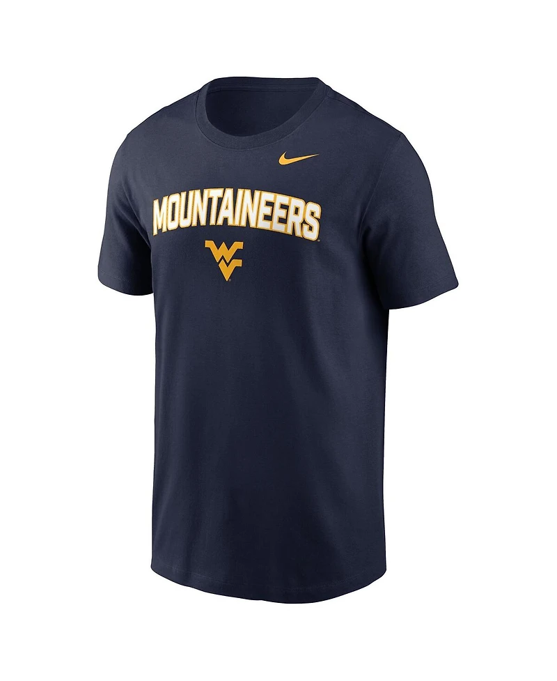 Nike Men's Navy West Virginia Mountaineers Primetime Arch Stack T-Shirt