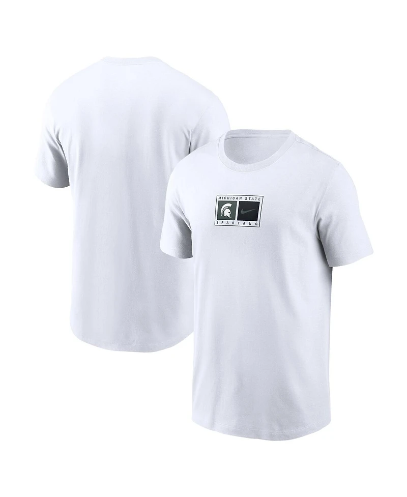 Nike Men's White Michigan State Spartans Campus Logo Swoosh T-Shirt