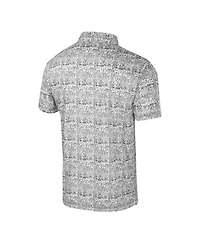 Colosseum Men's Black/White Iowa Hawkeyes Big Tall Allover Polo Shirt