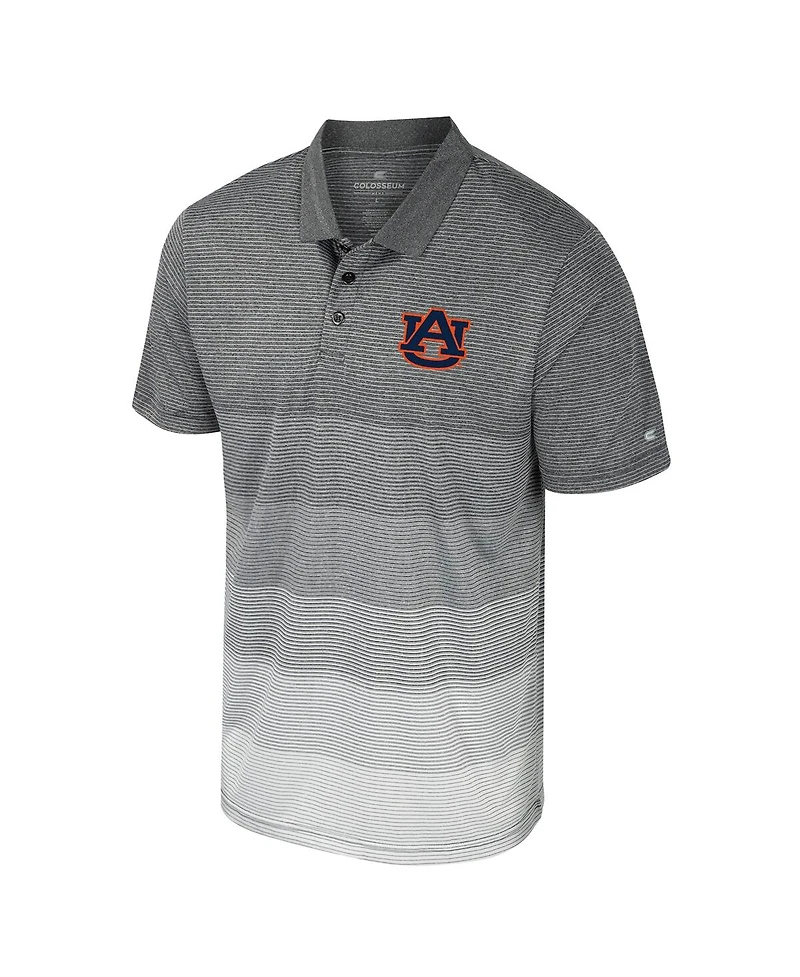 Colosseum Men's Gray Auburn Tigers Striped Mesh Polo Shirt