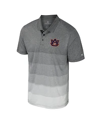 Colosseum Men's Gray Auburn Tigers Striped Mesh Polo Shirt