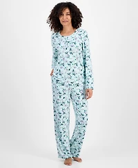 Charter Club Women's 2-Pc. Printed Long-Sleeve Packaged Pajamas Set, Created for Macy's