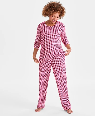 Charter Club Women's 2-Pc. Printed Long-Sleeve Packaged Pajamas Set, Created for Macy's