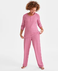 Charter Club Women's 2-Pc. Printed Long-Sleeve Packaged Pajamas Set, Created for Macy's