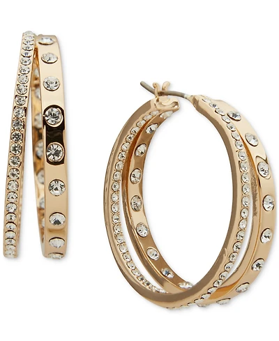 Karl Lagerfeld Paris Small Pave Split Hoop Earrings, 1"