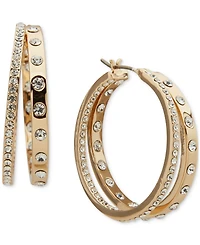 Karl Lagerfeld Paris Small Pave Split Hoop Earrings, 1"