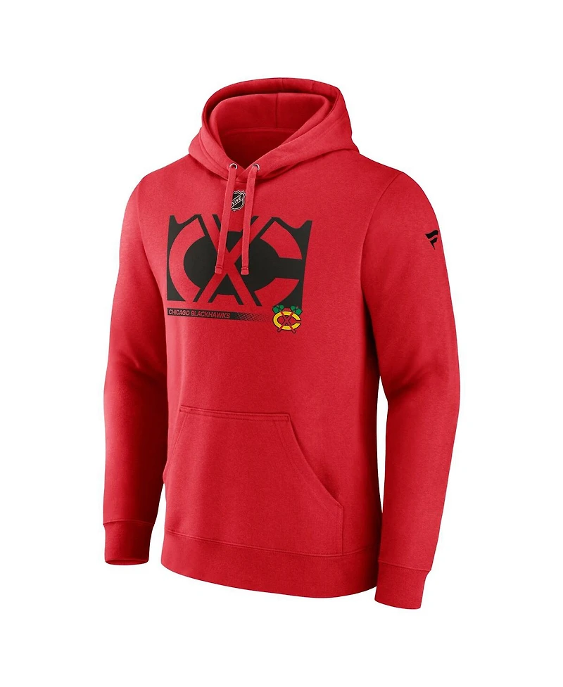 Fanatics Men's Red Chicago Blackhawks Fleece Pullover Hoodie