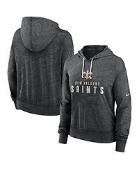 Nike Women's Black New Orleans Saints Gym Vintage Lightweight Pullover Hoodie