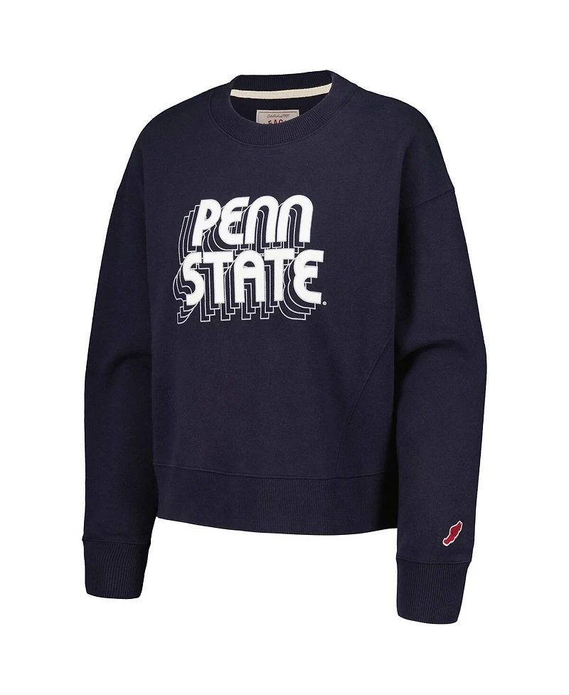 League Collegiate Wear Women's Navy Penn State Nittany Lions Boxy Pullover Sweatshirt