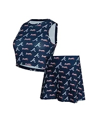 Concepts Sport Women's 2-Piece Navy Atlanta Braves Knit Tank Top and Skort Set