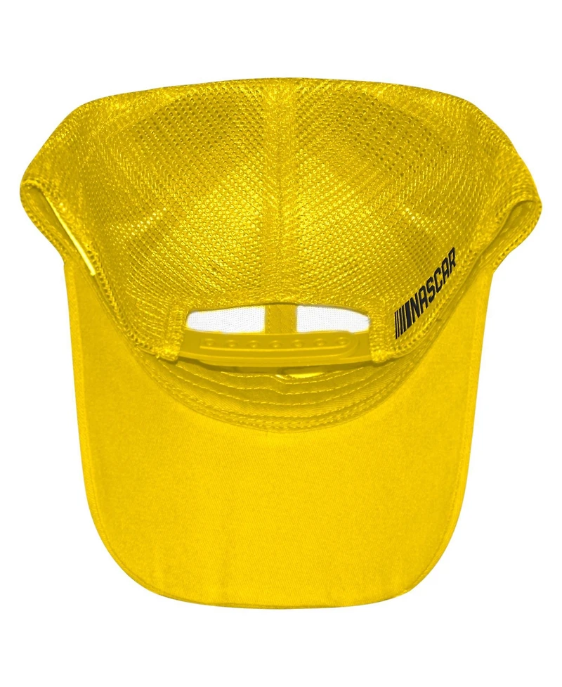 Checkered Flag Sports Men's and Women's Yellow Joey Logano Shell Pennzoil Flame Trucker Adjustable Hat