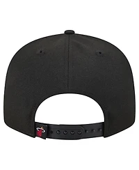 New Era Men's Black/Red Miami Heat Sport Night Splatter 2-Tone 9FIFTY Snapback Hat