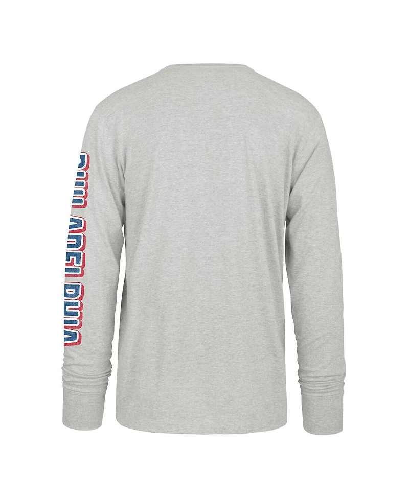 '47 Brand Men's Gray Philadelphia Phillies Big Tall Distressed Franklin Long Sleeve T-Shirt