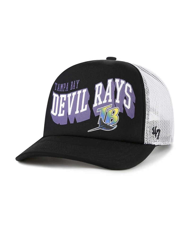 '47 Brand Men's Black Tampa Bay Rays Meander Foam Trucker Snapback Hat