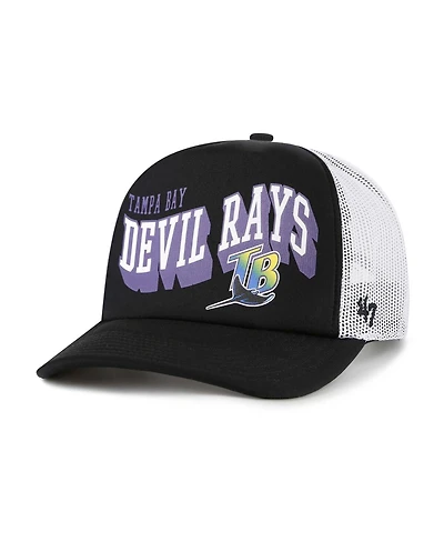 '47 Brand Men's Black Tampa Bay Rays Meander Foam Trucker Snapback Hat