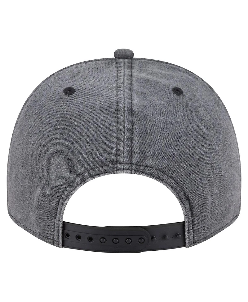New Era Men's Charcoal Boston Bruins Throwback Washed A-Frame Pre-Curved 9FIFTY Snapback Hat