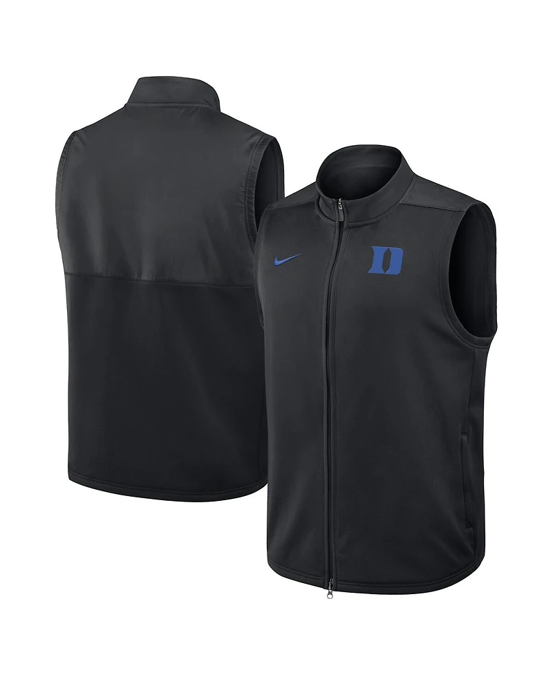 Nike Men's Black Duke Blue Devils Primetime Victory Performance Full Zip Vest