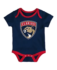 Outerstuff Baby Boys and Girls 3-Pack Florida Panthers Loyal Buddies Bodysuit Set