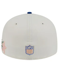 New Era Men's Cream/Royal York Giants Tonal Floral 59FIFTY Fitted Hat