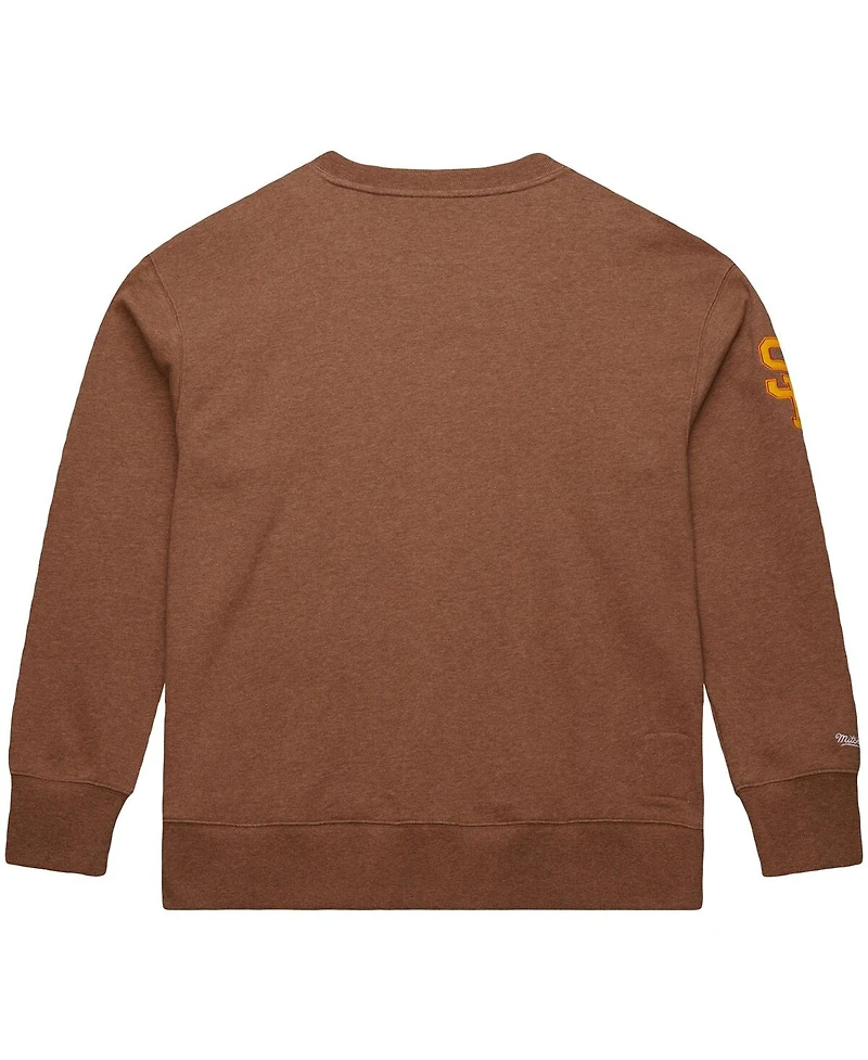 Mitchell & Ness Men's Tony Gwynn Brown San Diego Padres Legends Collection Vintage Logo Name Number Fleece Pullover Sweatshirt