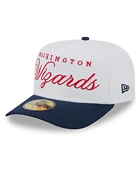 New Era Men's White/Navy Washington Wizards 2025 Nba Draft A-Frame 59FIFTY Fitted Hat