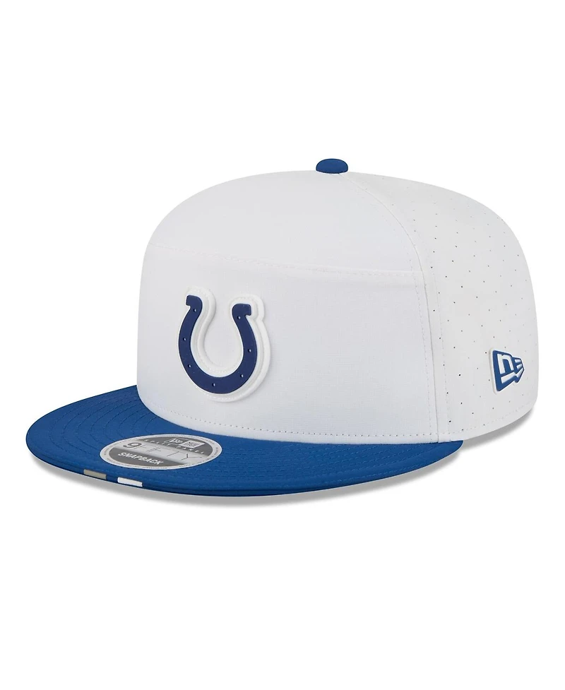 New Era Men's White/Royal Indianapolis Colts 2025 Nfl Training Camp Split Panel 9FIFTY Snapback Hat