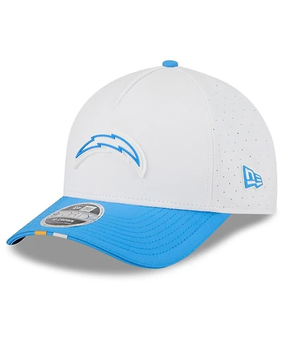 New Era Men's White/Powder Blue Los Angeles Chargers 2025 Nfl Training Camp A-Frame 9FORTY Adjustable Hat