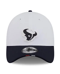 New Era Men's White/Navy Houston Texans 2025 Nfl Training Camp 39THIRTY Flex Hat