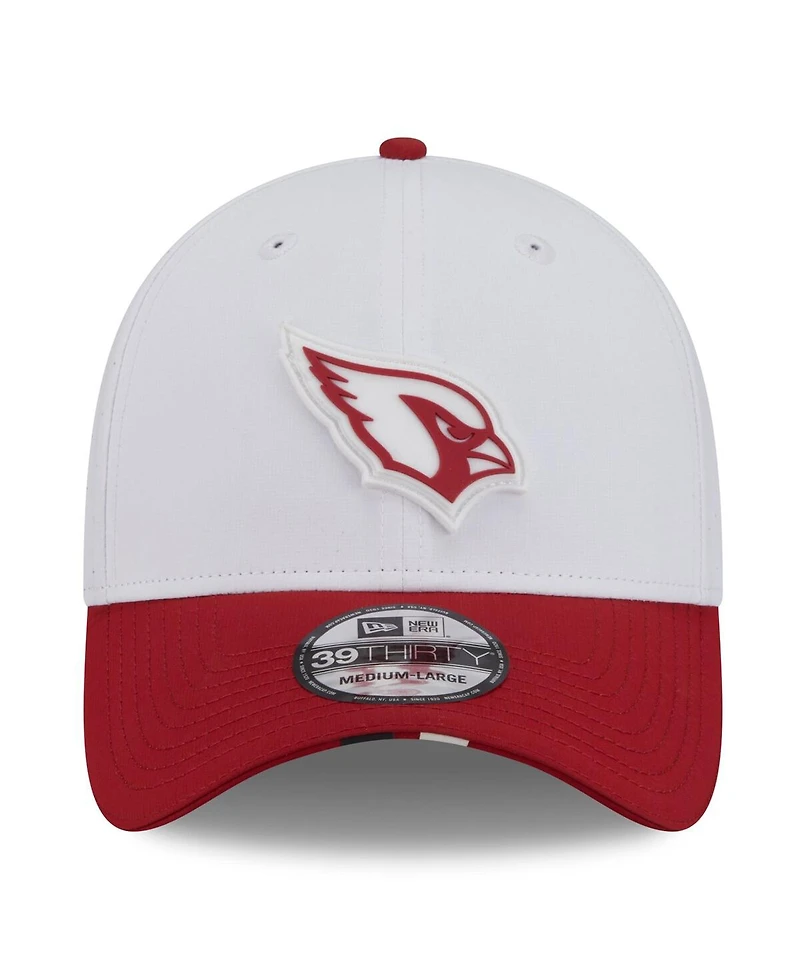 New Era Men's White/Cardinal Arizona Cardinals 2025 Nfl Training Camp 39THIRTY Flex Hat