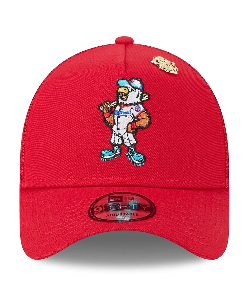 New Era Men's Red Washington Nationals 2025 Big League Chew A-Frame 9FORTY Adjustable Trucker Hat